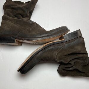 n.d.c. All Leather and Brown Suede Booties Made by Hand Women Size 38